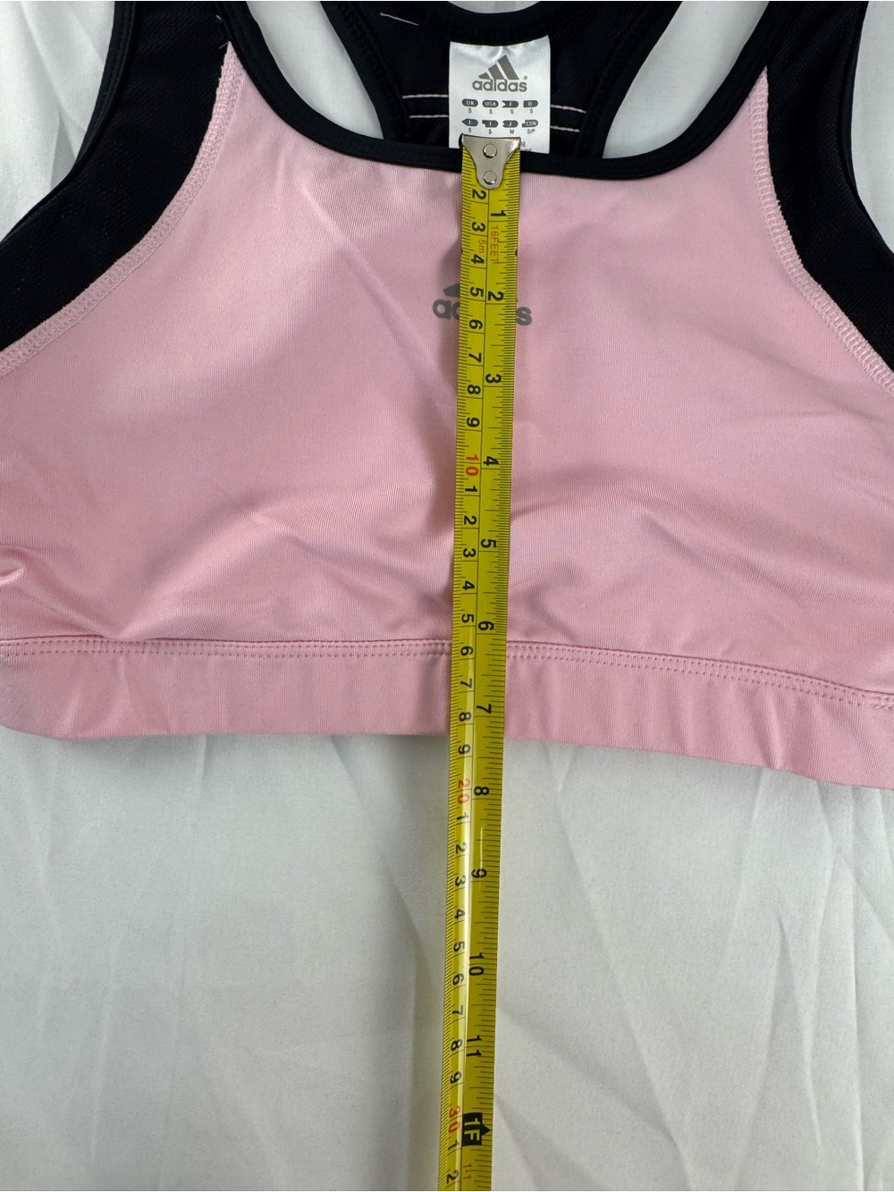 adidas Black and Light Pink Racerback Sports Bra - Picture 5 of 6